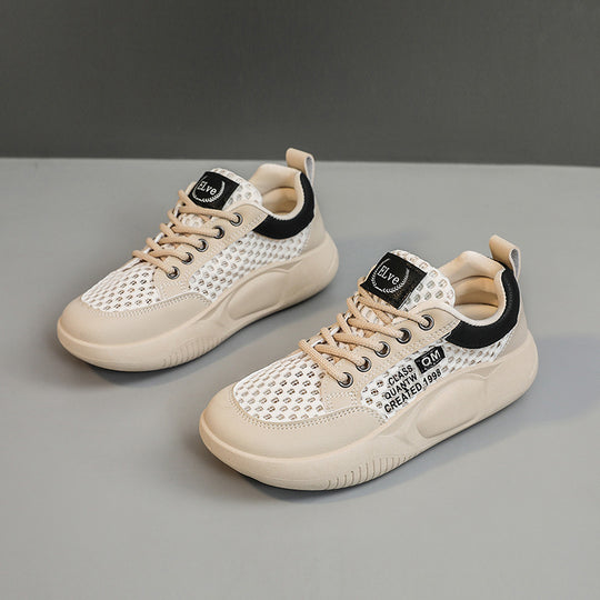 Damen Freizeit Sneaker mit atmungsaktiven Mesh-Einsätzen und dämpfender Sohle R&B