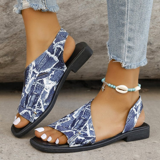 Damen Offene Zehentrenner-Sandalen mit modischem Design und atmungsaktiver Obermaterialstruktur R&B