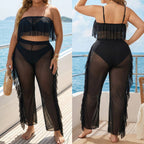 Damen eleganter Strand-Bikini-Set mit fransigen Akzenten R&B