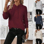 Damen Fleece Kapuzenpulli im Rippdesign R&B