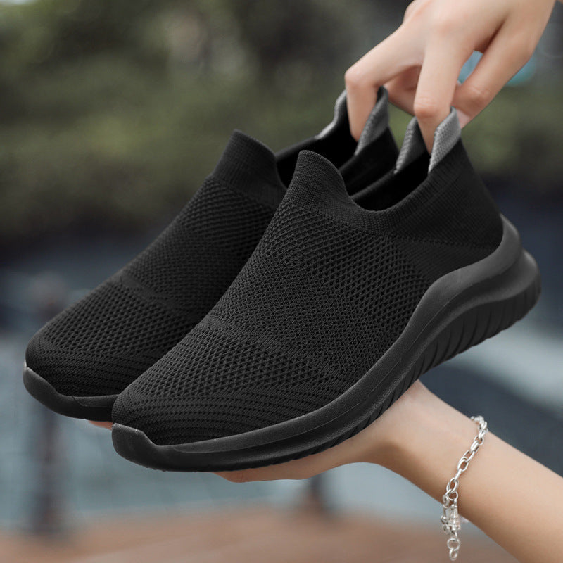 Unisex nan atmungsaktive Strick-Schlupfsneaker mit ergonomischem Memory-Fußbett R&B