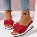 Damen Plateausandalen mit modischer Schleifenapplikation und komfortabler Sohle R&B