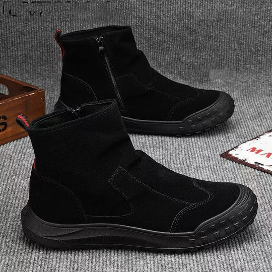 Damen modische Ankle-Boots mit robustem Profil und praktischem Reißverschluss R&B