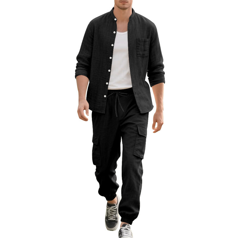 Herren lässige Hemdjacke mit hochwertigem Baumwollmix und praktischen Taschen R&B