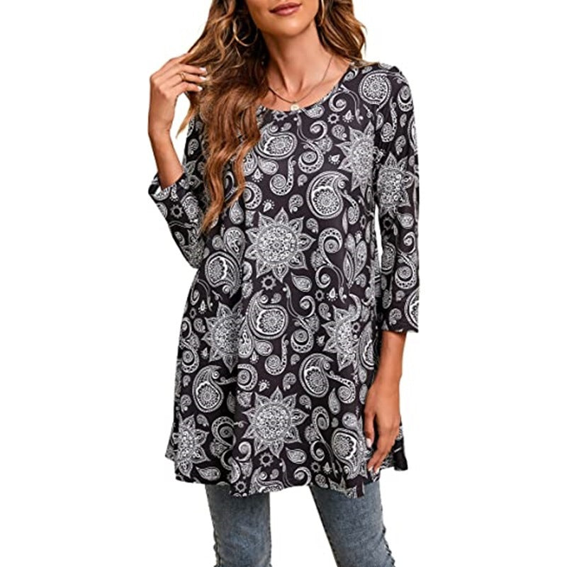Damen Tunika mit einzigartigem Mandala-Druck R&B