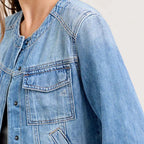 Damen Denim-Jeansjacke mit lässiger Passform und modernen Details R&B