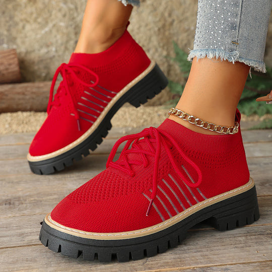 Damen Atmungsaktive Schnürschuhe mit stabiler Profilsohle R&B
