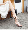 Damen Transparente High Heels mit klarem Absatz und eleganten Riemen