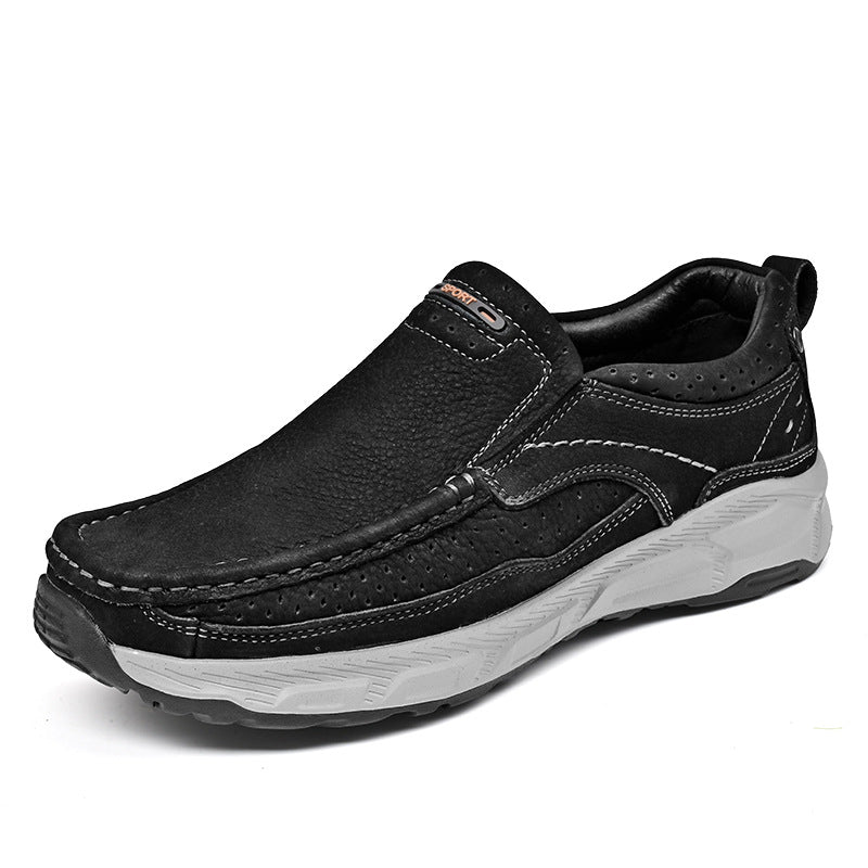 Damen Komfortable Leder Slipper mit atmungsaktiven Perforationen R&B