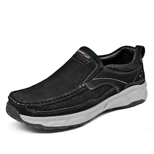 Damen Komfortable Leder Slipper mit atmungsaktiven Perforationen R&B