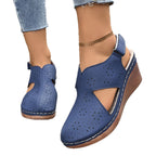 Damen Wedge-Sandaletten mit atmungsaktiven Cut-Outs und ergonomischem Fußbett R&B