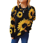 Damen Strickpullover mit floralem Design und Oversize-Schnitt R&B