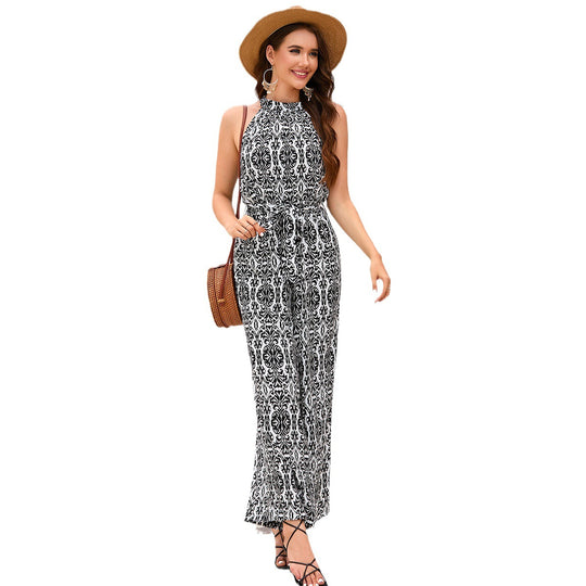 Damen Jumpsuit im eleganten A-Linien-Schnitt mit Bindegürtel R&B