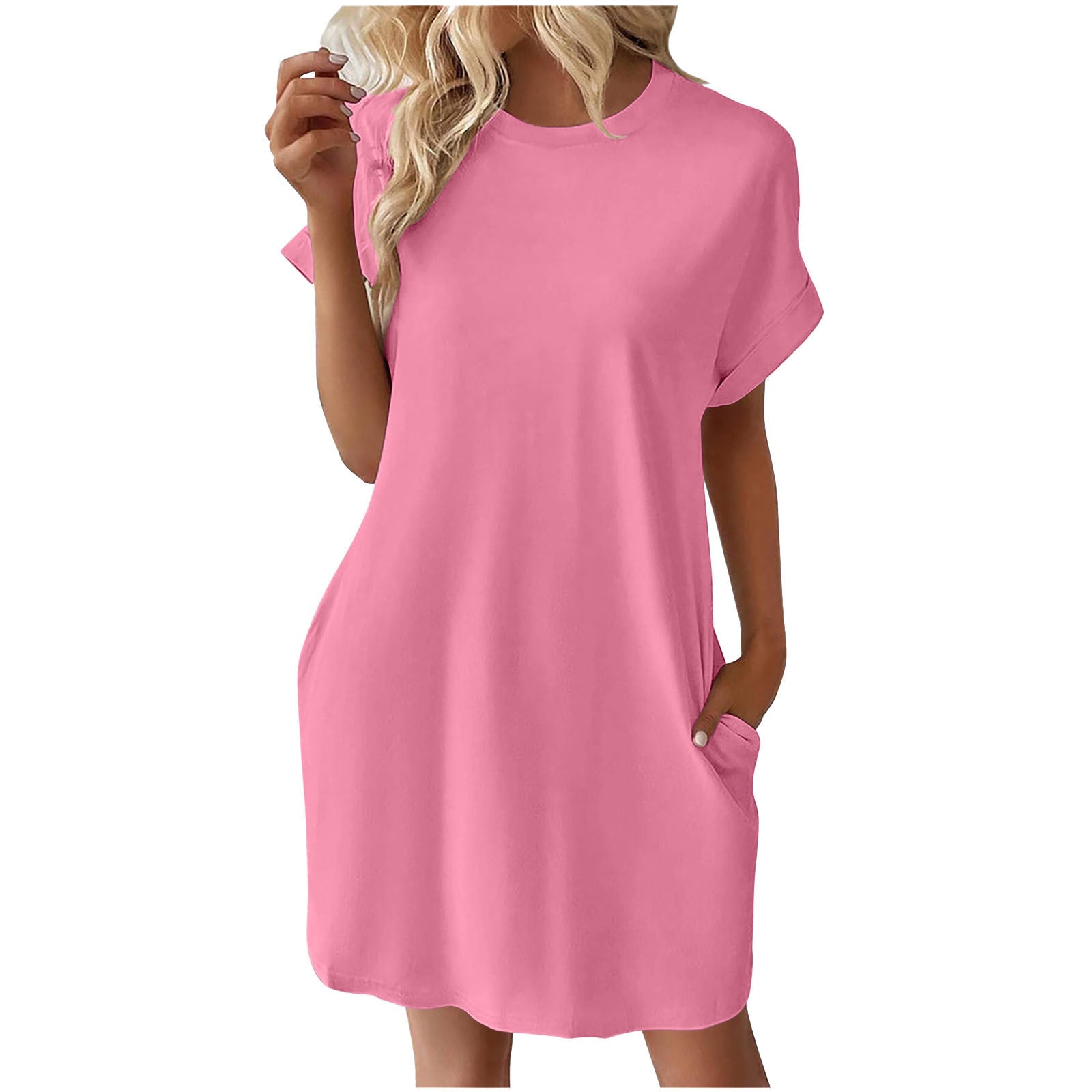 Damen lässiges T-Shirt Kleid mit praktischen Taschen R&B