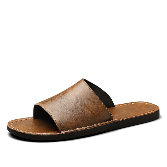 Herren Elegante und bequeme Leder-Sandalen mit verstellbarem Riemensystem R&B