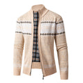 Herren Strickjacke mit hohem Kragen und modernem Zipper R&B