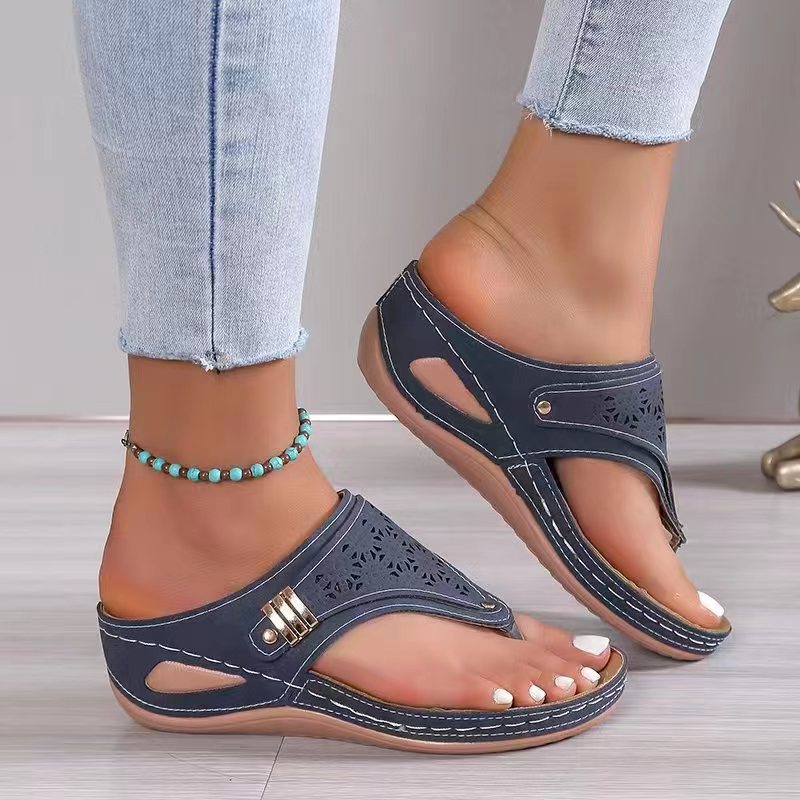 Damen nan ergonomische orthopädische Zehensteg-Sandalen mit gepolstertem Fußbett R&B
