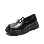 Damen Mokassins mit klobiger Sohle und eleganter Schnalle