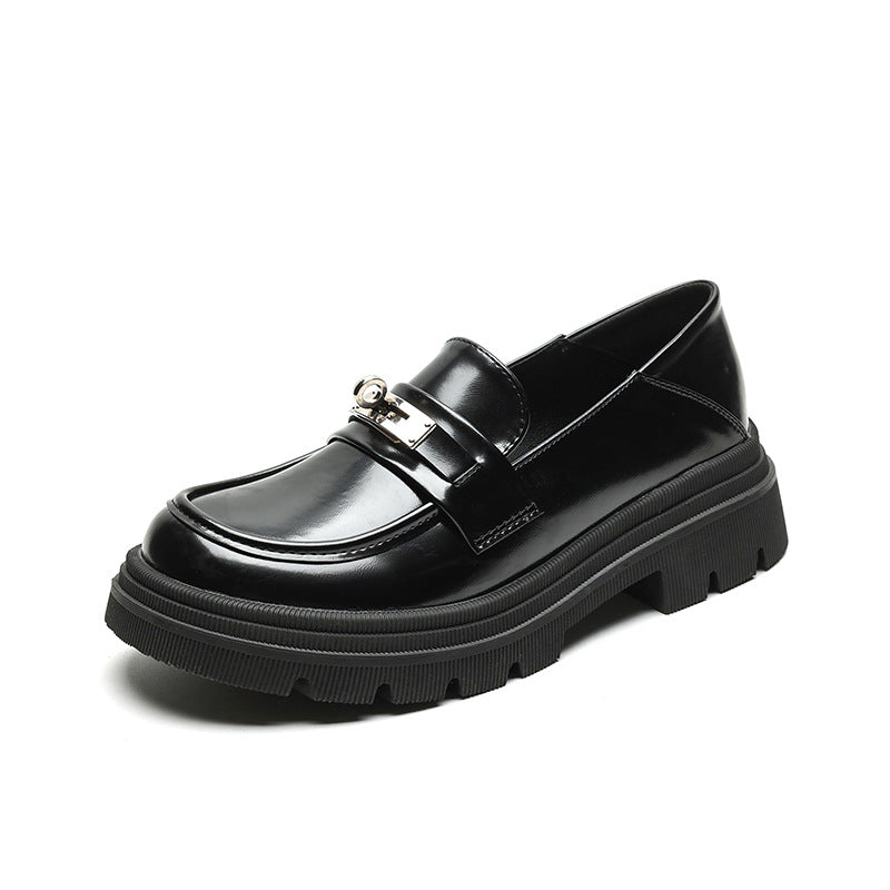 Damen Mokassins mit klobiger Sohle und eleganter Schnalle
