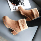 Damen warme Winterstiefel mit kuscheligem Kunstfellrand und robuster Profilsohle R&B