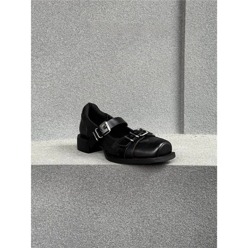 Damen elegante Schnürschuhe mit modischer Schnallenverzierung R&B