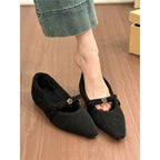 Damen spitze Ballerinas mit zierlichem Blumenakzent R&B