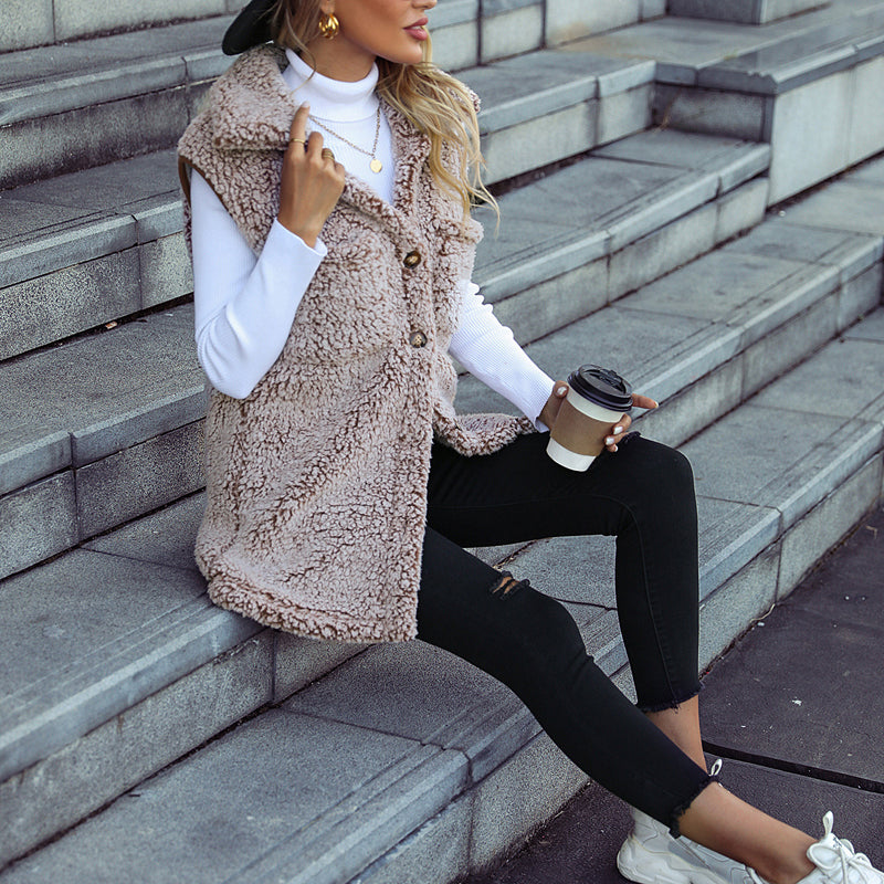 R&B | Plüschwesten Strickjacke