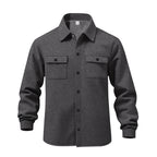 Herren lässige Button-Down Hemdjacke mit zwei seitlichen Brusttaschen und klassischem Kragen R&B