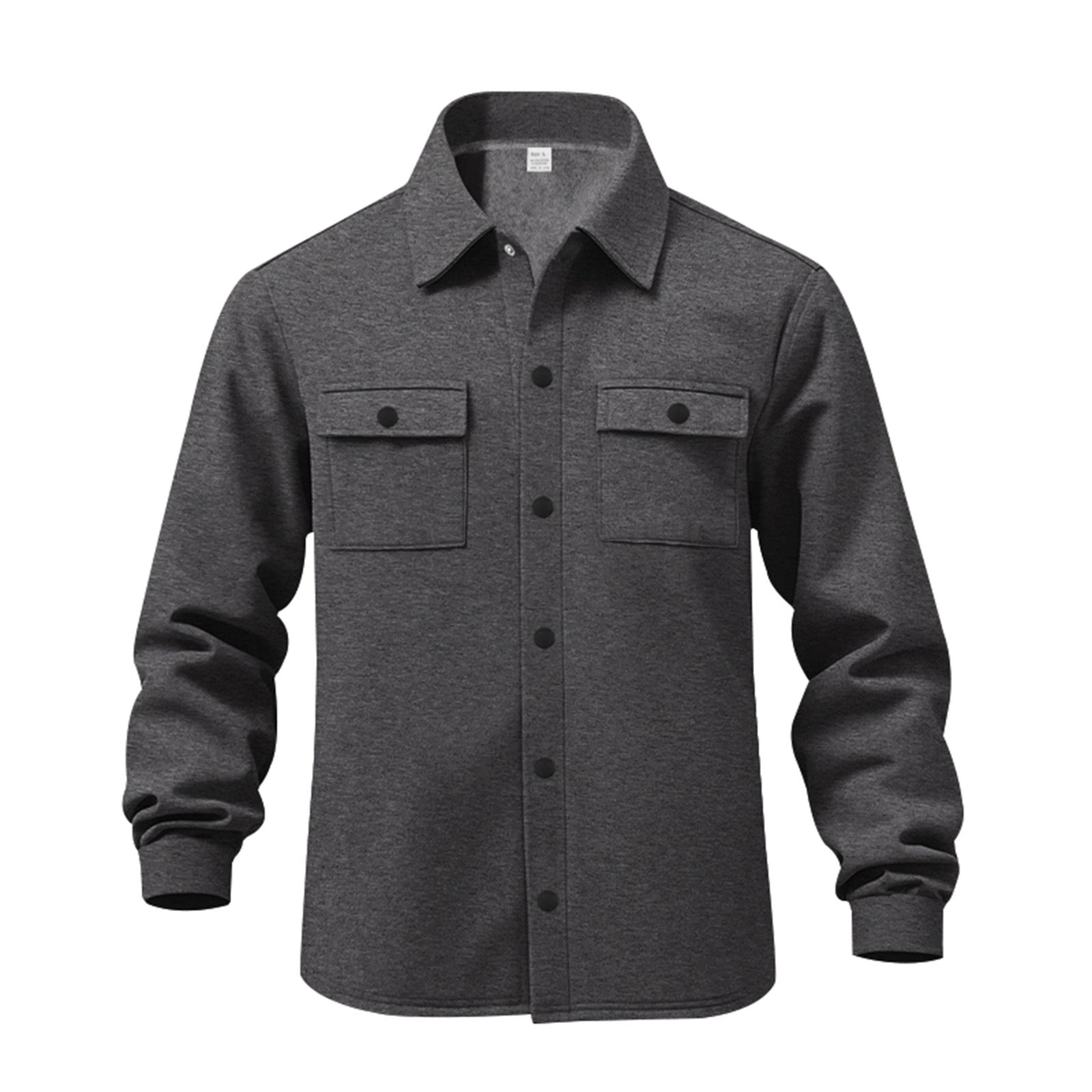 Herren lässige Button-Down Hemdjacke mit zwei seitlichen Brusttaschen und klassischem Kragen R&B