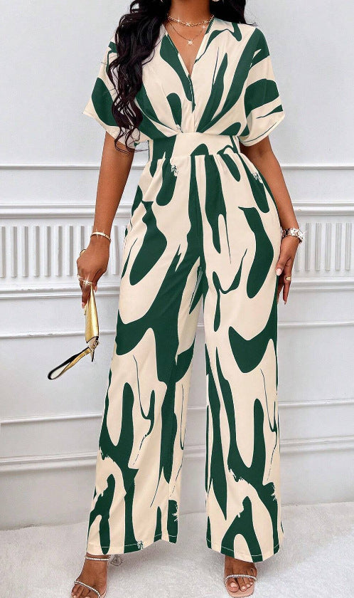 Damen Jumpsuit mit weiten Ärmeln und elegantem Gürtel R&B