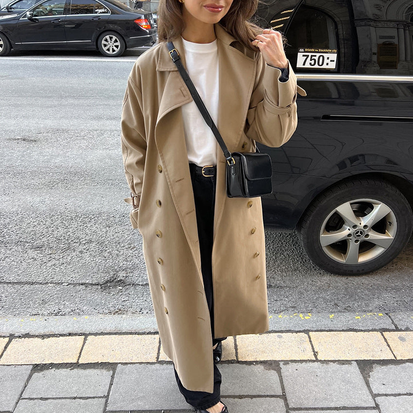 Damen Eleganter Trenchcoat mit hochwertiger Verarbeitung und lockerem Schnitt R&B