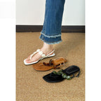 Damen elegante Zehentrenner-Sandalen mit zierlichem Blätter-Design R&B
