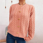 Damen Strickjacke mit dekorativen Knöpfen und strukturierter WR&Bart R&B