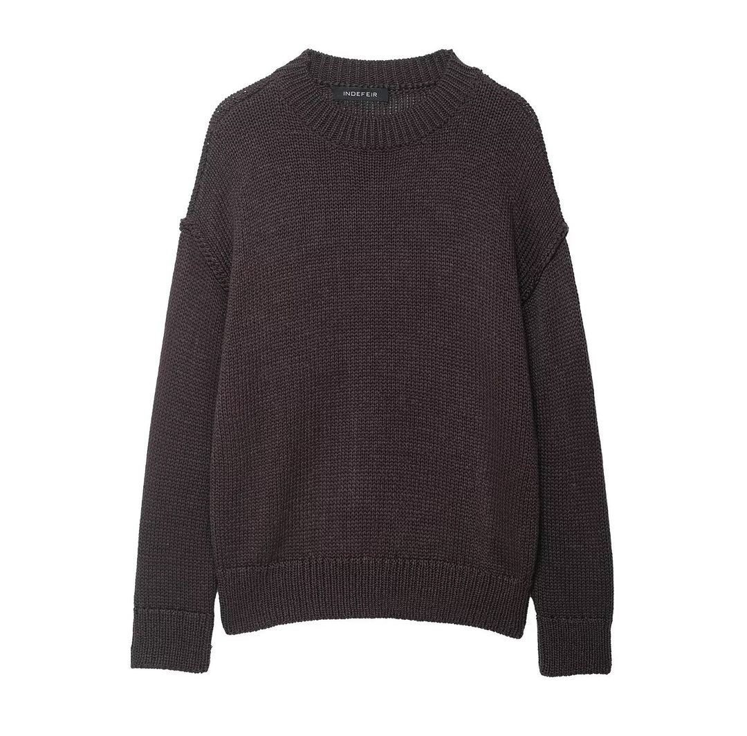Damen lässiger Pullover mit Oversized-Schnitt und strukturiertem Muster R&B