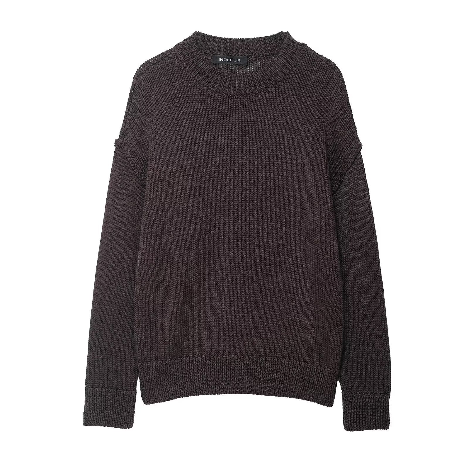 Damen lässiger Pullover mit Oversized-Schnitt und strukturiertem Muster R&B