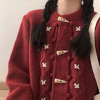 R&B | Strick Strickjacke mit Blumenmuster