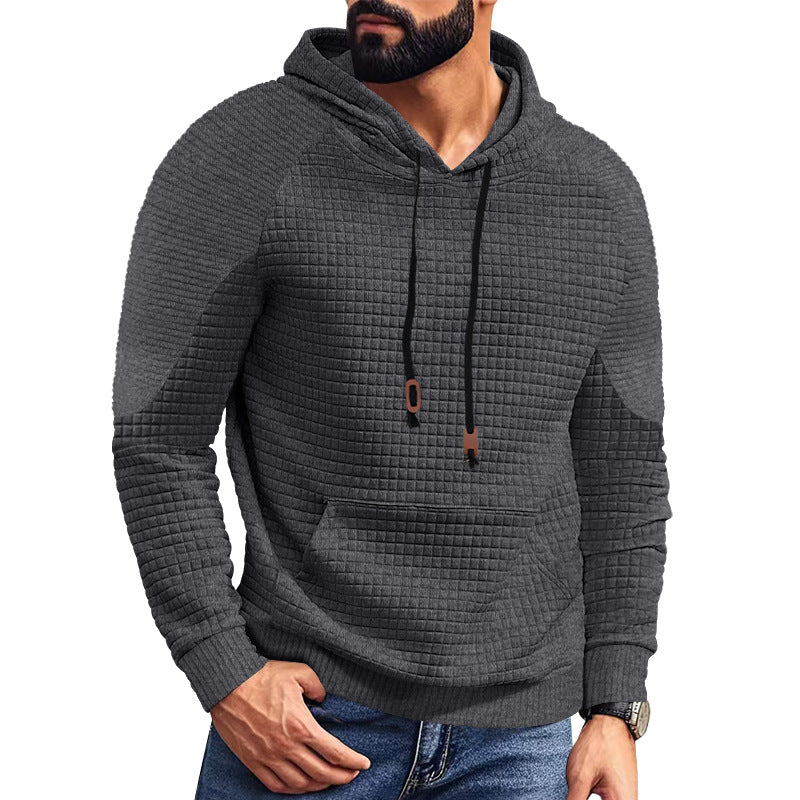 Herren strukturierter Kapuzenpullover mit modernem Design und praktischen Taschen R&B