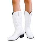 Damen Cowboy-Stiefel mit modischen Verzierungen und Blockabsatz R&B