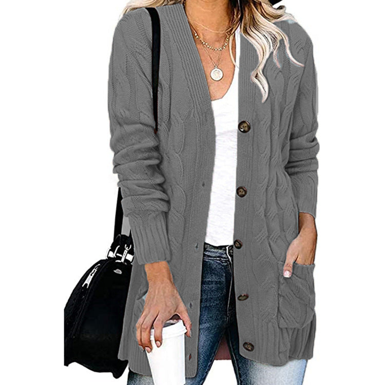Damen Grobstrickcardigan mit Knopfdetails und praktischen Taschen R&B