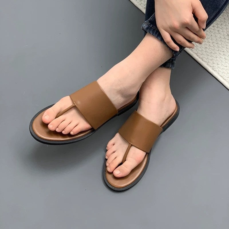 Damen Zehentrenner-Sandalen mit breitem Riemen und ergonomischem Fußbett R&B