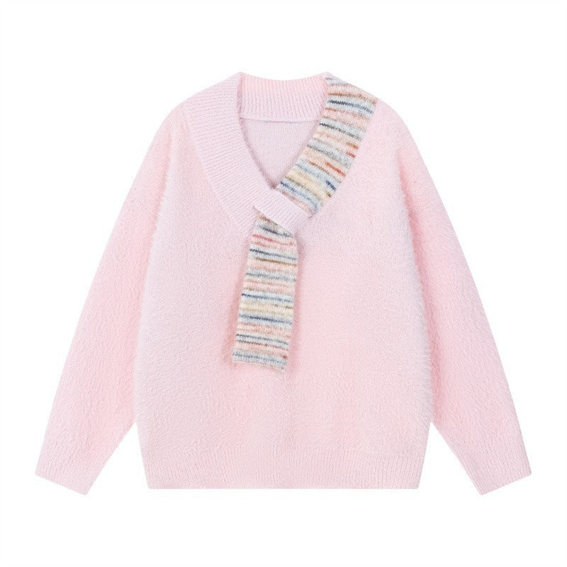 Damen Kuscheliger Pullover mit innovativem Schal-Detail R&B