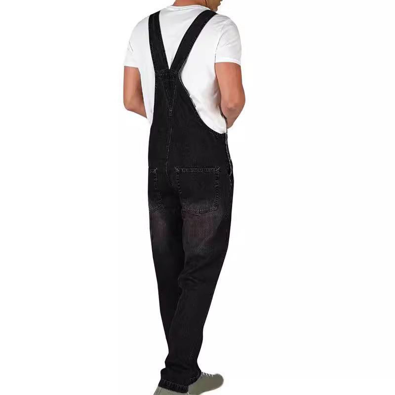 Herren Jeanslatzhose im urbanen Vintage-Stil mit praktischen Taschen R&B