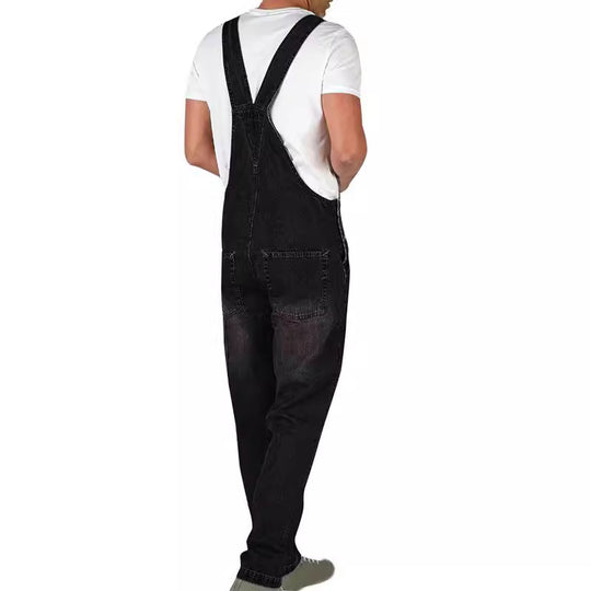 Herren Jeanslatzhose im urbanen Vintage-Stil mit praktischen Taschen R&B