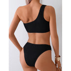 Damen Einseitiger Bikini mit strukturierter Oberfläche R&B