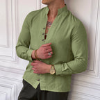 Herren Langarm-Hemd mit modernen Knopfdetails und zeitlosem Design R&B