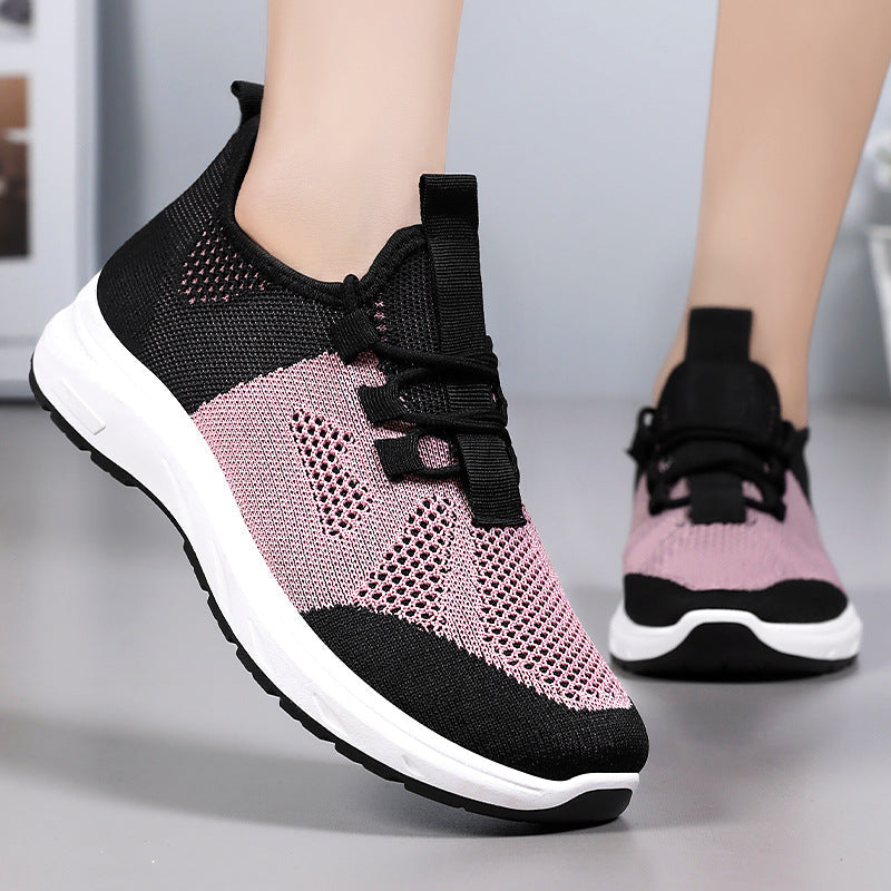 Damen atmungsaktive Laufschuhe mit elastischen Schnürsenkeln R&B