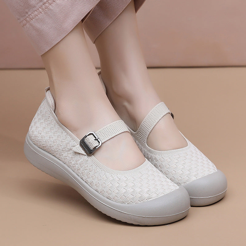 Damen Bequeme und atmungsaktive Freizeit-Schuhe mit verstellbarem Riemen R&B