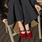 Damen Ballerina-Schuhe mit modischer Schnallenverzierung und pantentlicher Passform R&B