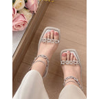 Damen elegante High Heel Sandalen mit funkelndem Strass R&B