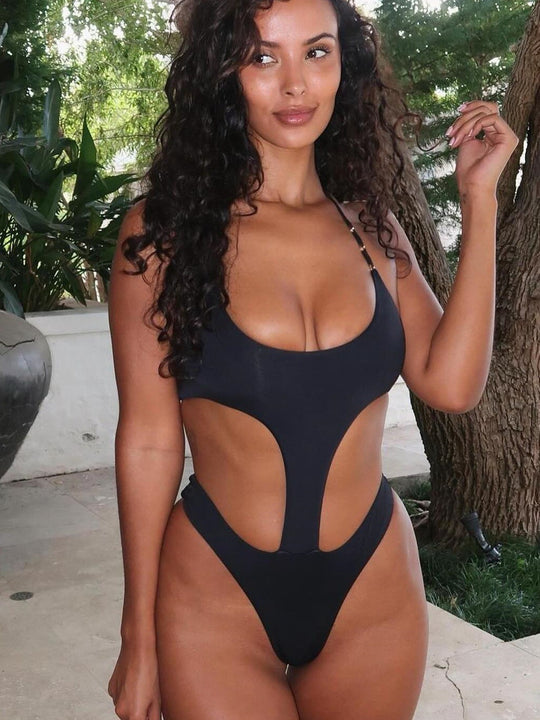 Damen Sportlicher Einteiler mit Cut-Outs R&B